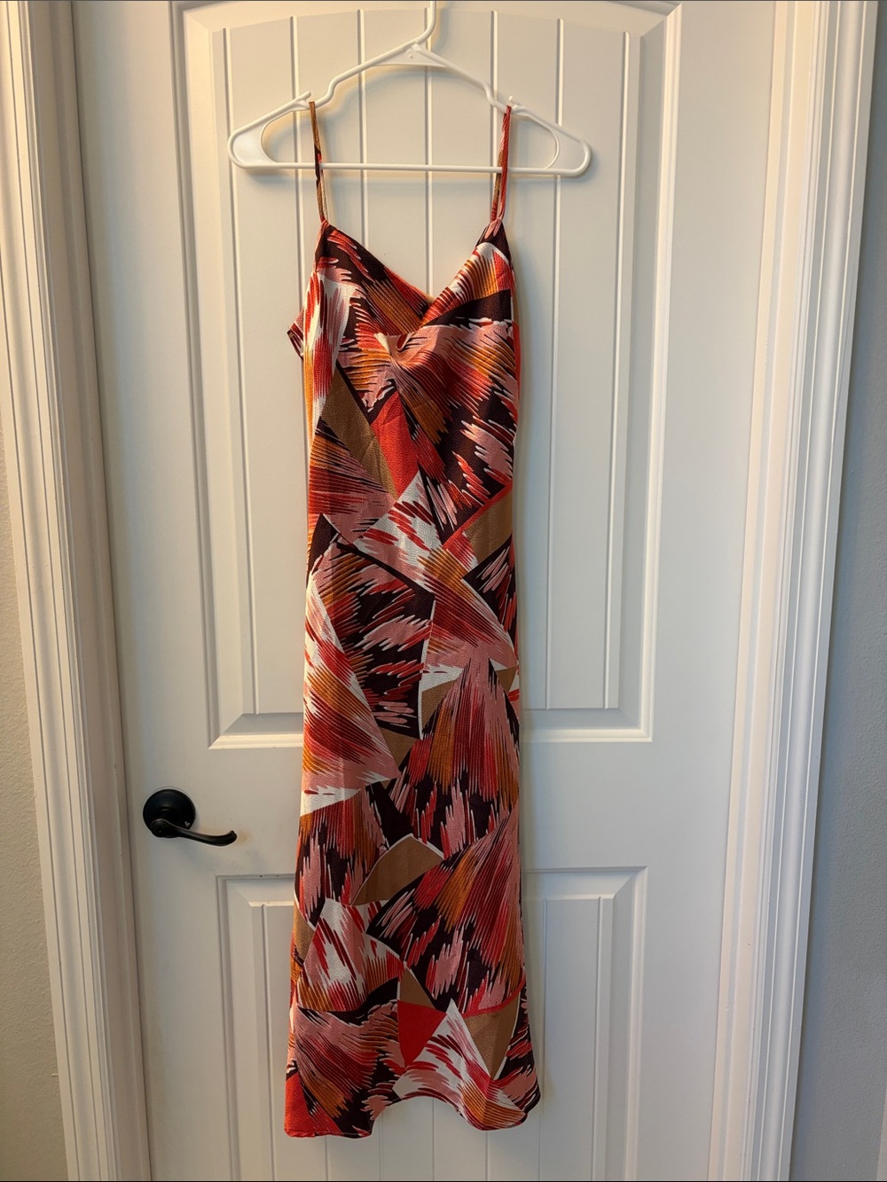 Amazon Red Orange Multi-Print Slip Maxi Dress